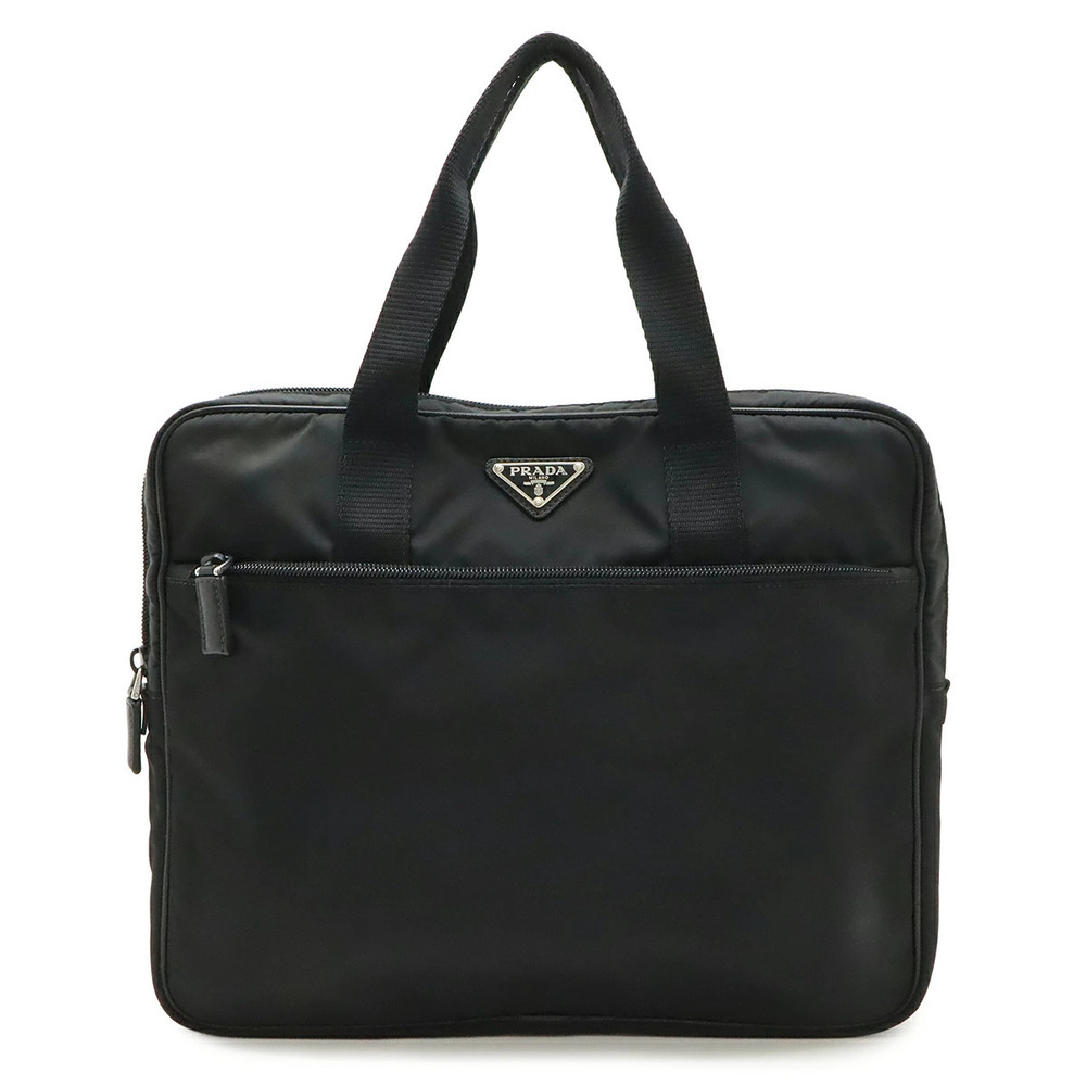Prada Triangle PC Case Laptop Business Bag Briefcase NERO Black